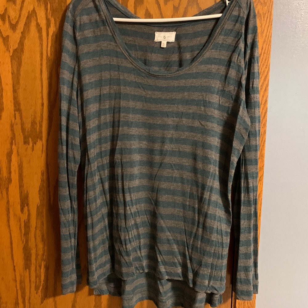 Striped long sleeve top